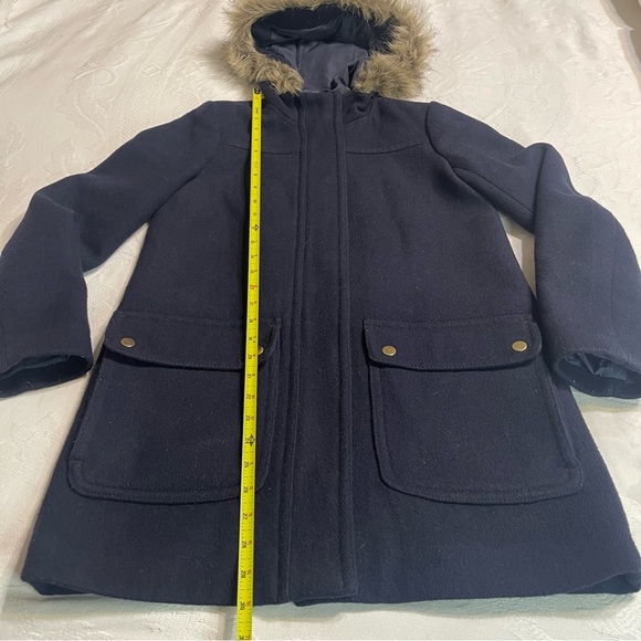 J Crew Mercantile Vail Parka Hooded Faux Fur Wool Coat Women's Size‎ 0 - Picture 16 of 16